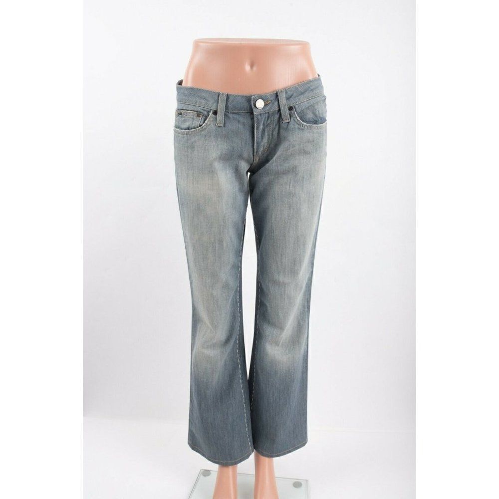 Joe's Jeans Womens GAL Jeans Sz 28 x 30 Gray Blue Bootcut Top Stitching Denim
